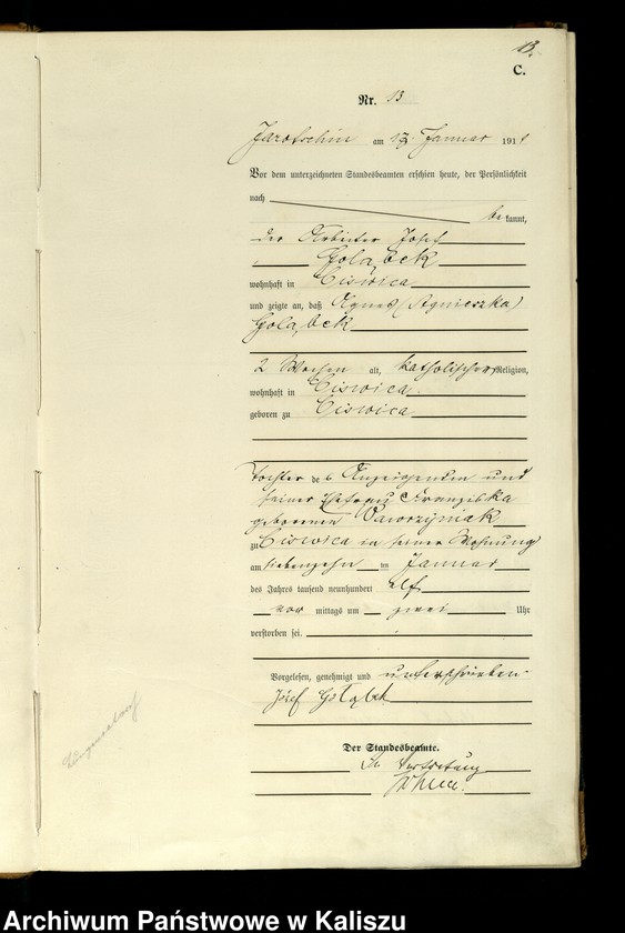 Obraz 16 z jednostki "[Księga zgonów]"
