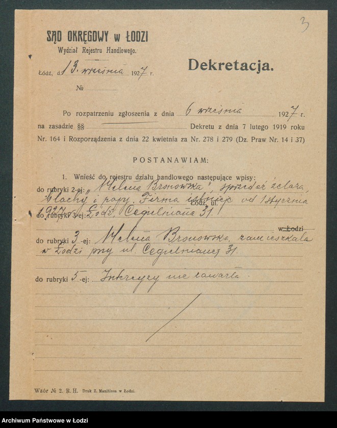 Obraz 5 z jednostki "Helena Bronowska- sprzedaż żelaza, blachy i papy"