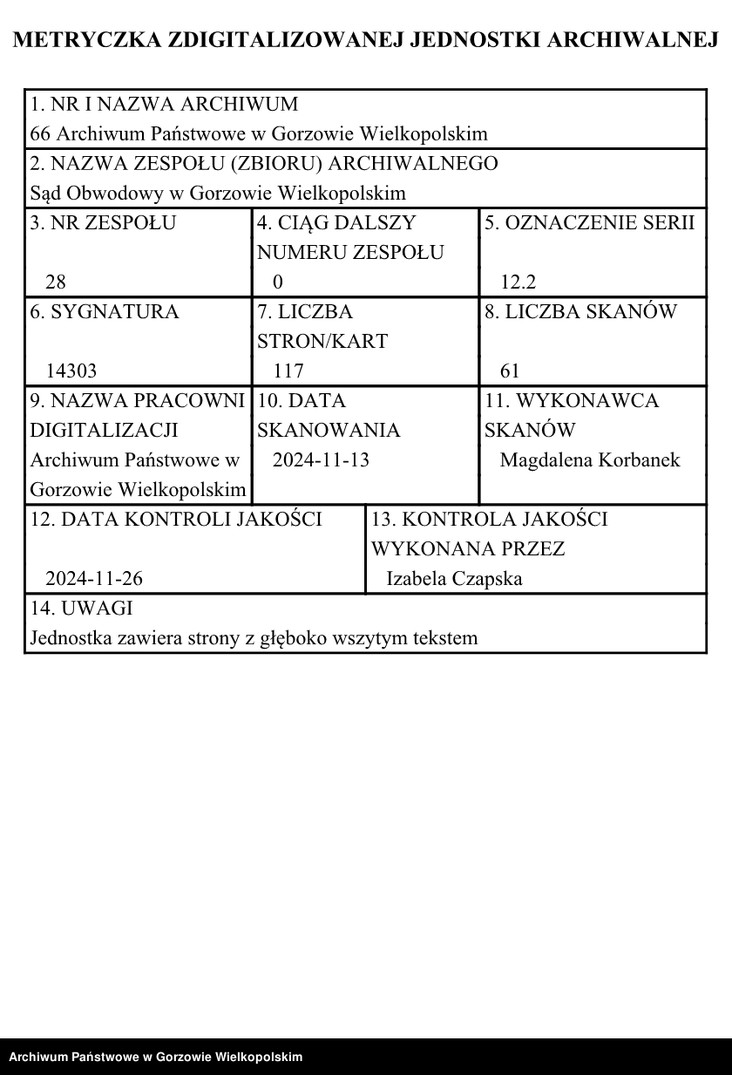 image.from.unit.number "Duplikate der Kirchenbücher der Parochie der Hauptkirche zu Landsberg an der Warthe (zawiera także księgę zgonów Konkordien Kirche z 1842 r.)"