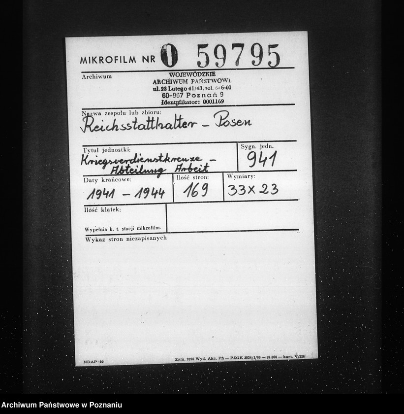 Obraz 2 z jednostki "Kriegsverdienstkreuze- Abteilung Arbeit"