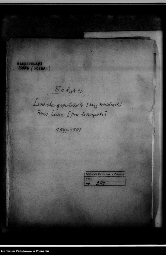 Obraz 4 z jednostki "Einziehungsprotokolle [ksiąg kościelnych] Kreis Lissa [powiat leszczyński]"