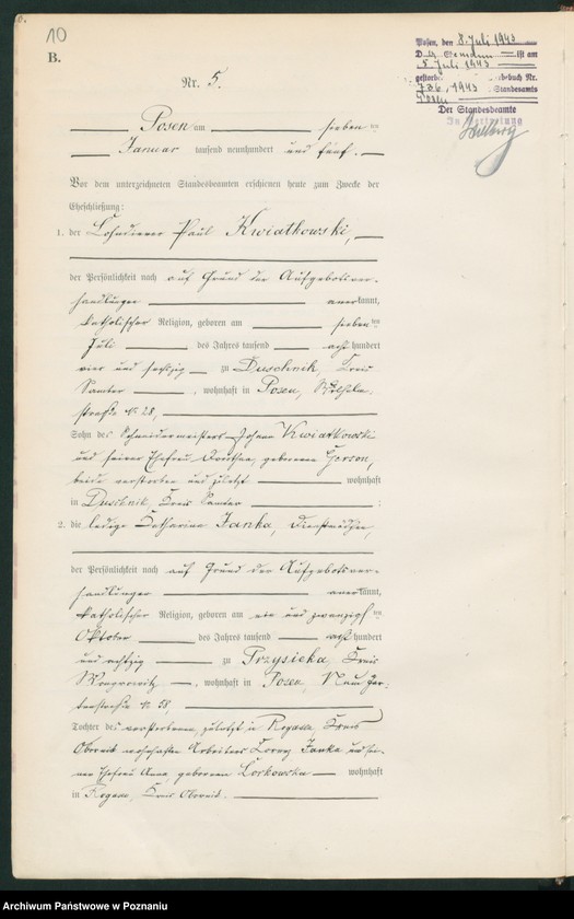 Obraz 11 z jednostki "Księga miejscowa małżeństw tom I"