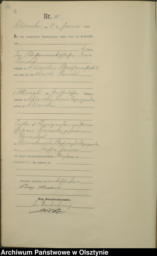 image.from.unit.number "Sterbe-Haupt-Register Tom I, Nr 1-397"