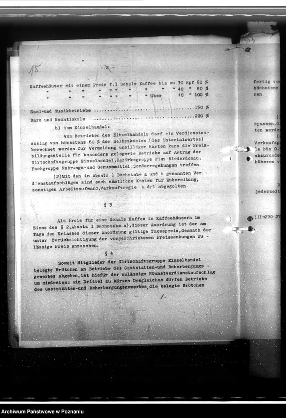 Obraz 20 z jednostki "Regelung der Speisepreise in Gaststätten und Beherbergungsbetrieben"