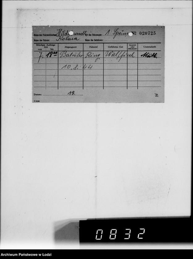 Obraz 15 z jednostki "Adolf Hildebrandt [rachunki za usługi transportowe dla Getta]"