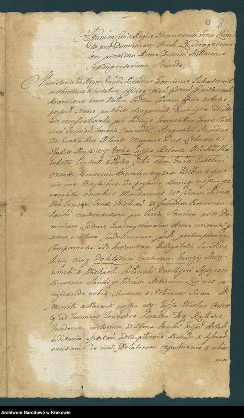 image.from.unit.number "Szczawińscy - Franciszek, wojewodzic podlaski: 1. Akta procesowo-majątkowe z Wilczewskimi 1671; 2. Akta spadkowe po Franciszku - żony Aleksandry i syna Jerzego 1691-1709"