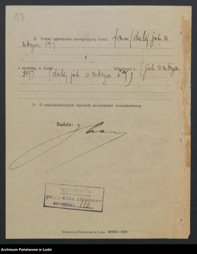 Obraz 19 z jednostki "Firma "Pabjanka" Maroko i Lipski - prowadzenie farbiarni i wykańczalni"