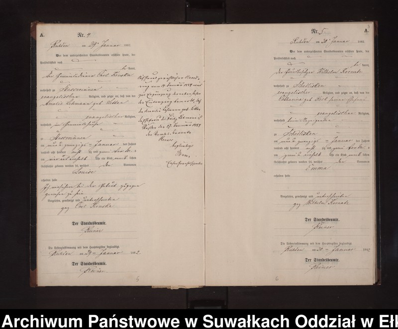 image.from.unit.number "Geburts-Neben-Register des Preussischen Standes-Amtes Stasswinnen Kreis Loetzen"