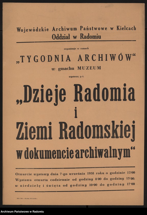 Obraz 6 z kolekcji "Archiwum Państwowe w Radomiu. Ślady działalności."