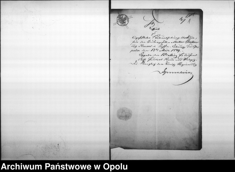 Obraz 5 z jednostki "Acta betr[effend] Naturalisations Urkunde des Bäcker Buchner"