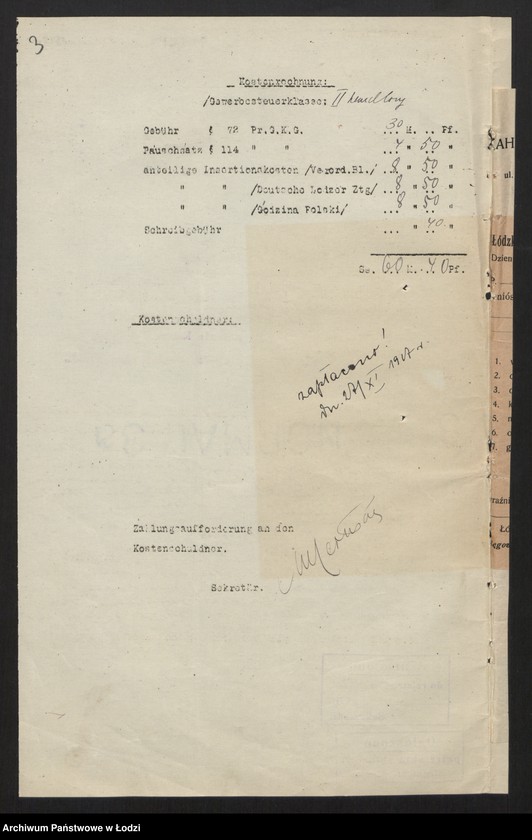 Obraz 5 z jednostki "Kahan i Szpigiel - spółka handowa"