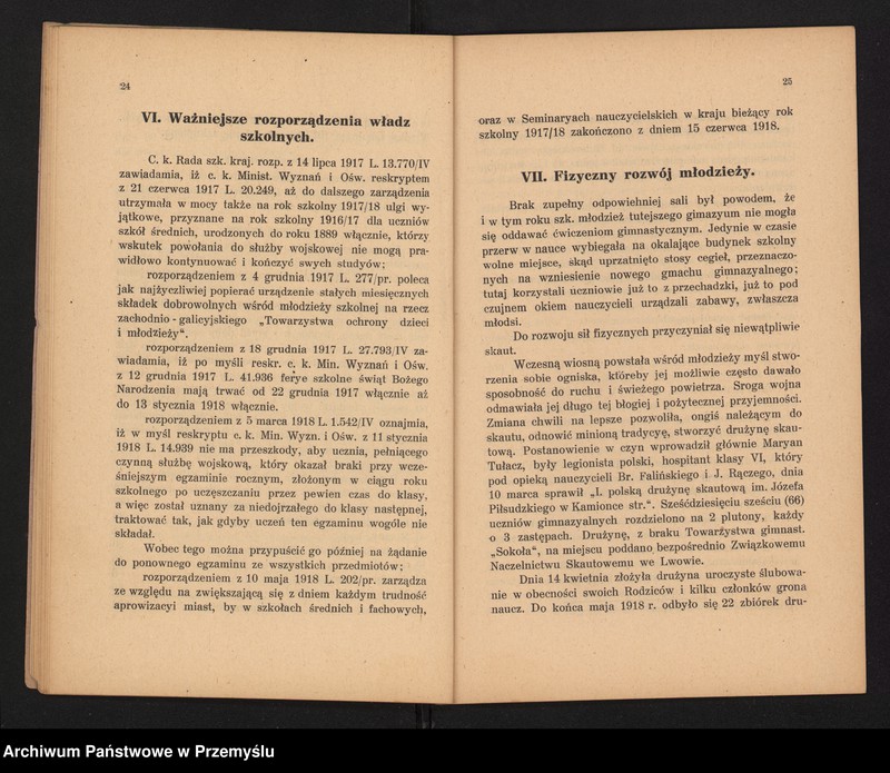 image.from.unit.number "II Sprawozdanie Dyrekcji C.k. Gimnazjum w Kamionce Strumiłowej za rok szkolny 1917/18"