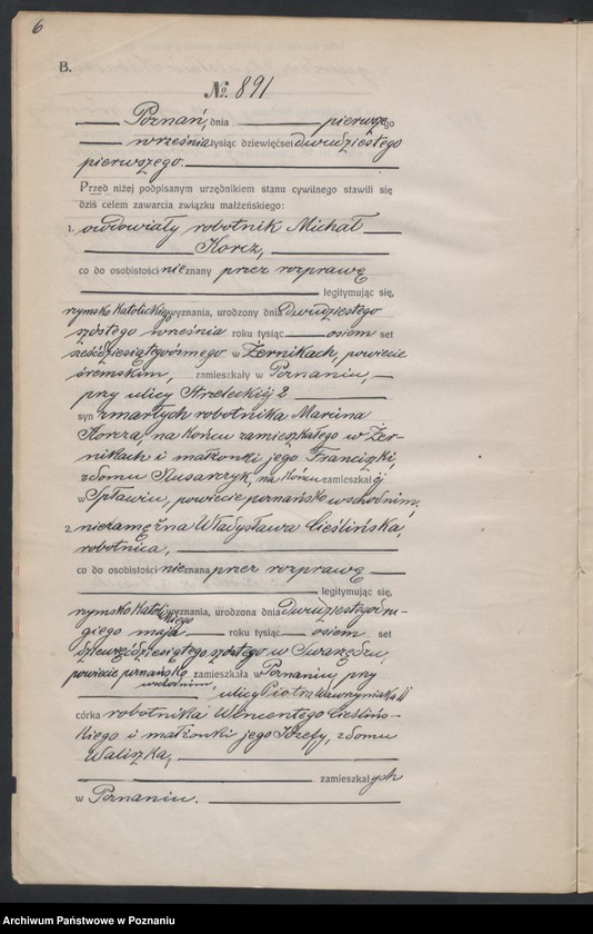 Obraz 8 z jednostki "Księga miejscowa małżeństw tom IV [Rejestr główny małżeństw]"