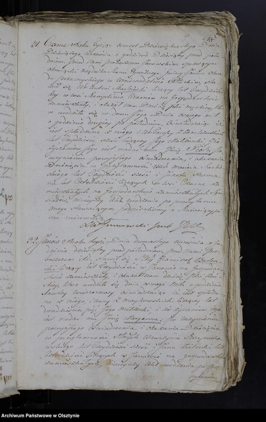 image.from.unit.number "Duplikat. Akta Urodzenia, Zeyścia, Zapowiedzi i Małżeństw wraz z Annexami Gminy Janow od dnia 1 Maja do dnia 30 Kwiet[nia] Roku 1819/20"