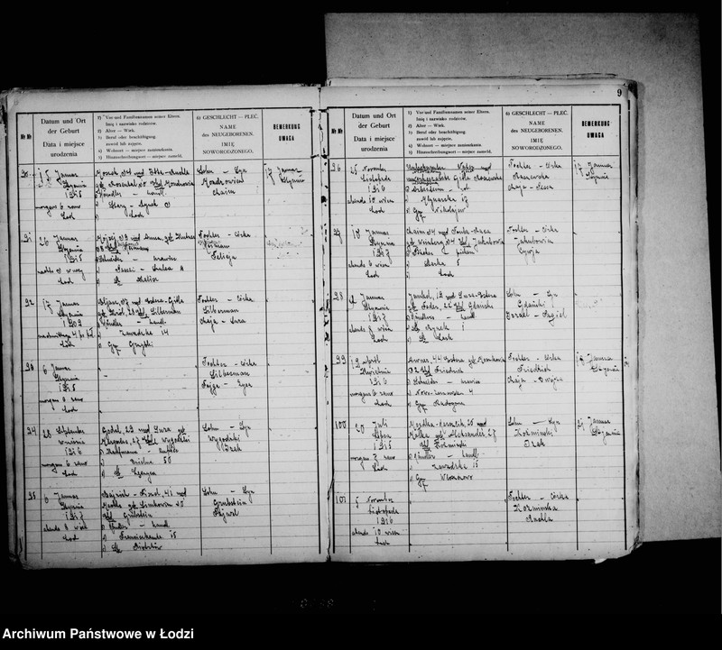 Obraz 13 z jednostki "[Ksiega urodzeń]"