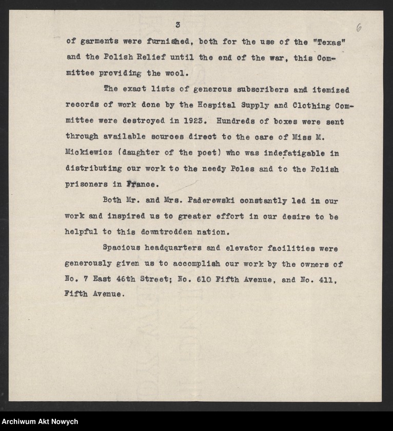 image.from.unit.number "Unit No. 7, The Comforts Committee of the Navy League and Clothing Committee of the Polish Victims Relief Fund Associated. Lista członków. Zarys działalności. Korespondencja"