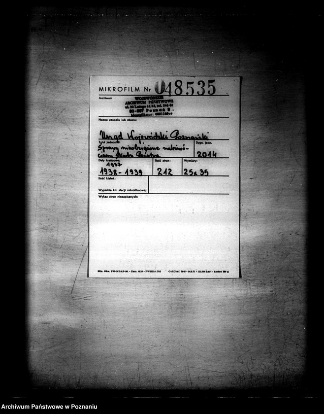 Obraz 2 z jednostki "Rejestr 12c Sprawy nieobciążone należnościami Skarbu Państwa"