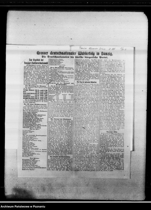 Obraz 9 z jednostki "Sprawa granic niepodległej Polski [wycinki prasowe z gazety "Danziger Allgemeine Zeitung"]"