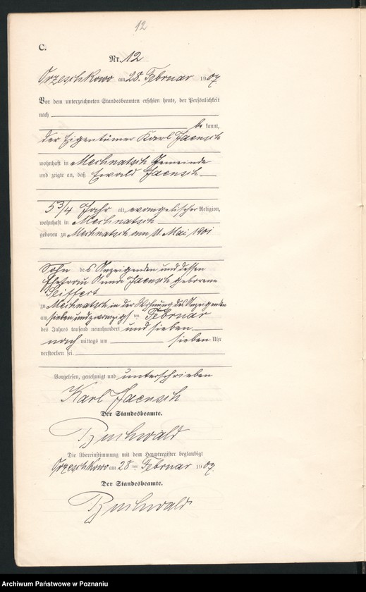 Obraz 15 z jednostki "Sterbe-Neben-Register"