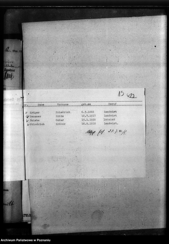 Obraz 19 z jednostki "Kreis Jarotschin (Jarocin). Zgłoszenia zmarłych i zaginionych miejscowych Niemców w 1939 roku"