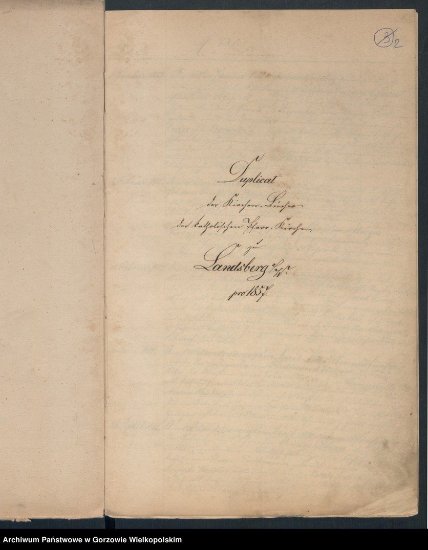 image.from.unit.number "Duplikate der Kirchenbücher der durch spätere Ehe erfolgte Legitimation unehelicher Kinder der katholischen Pfarrkirche zu Landsberg an der Warthe"