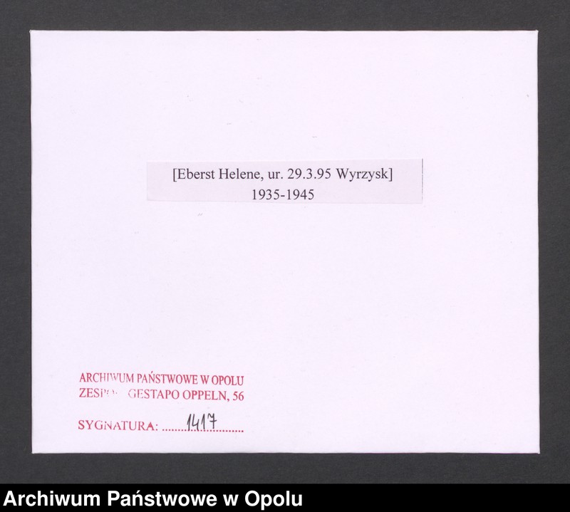 Obraz 2 z jednostki "[Eberst Helene, ur. 29.3.1895 Wyrzysk]"
