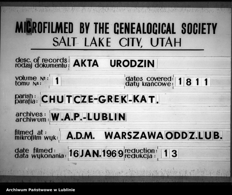 image.from.team "Akta stanu cywilnego Parafii Greckokatolickiej w Chutczy"