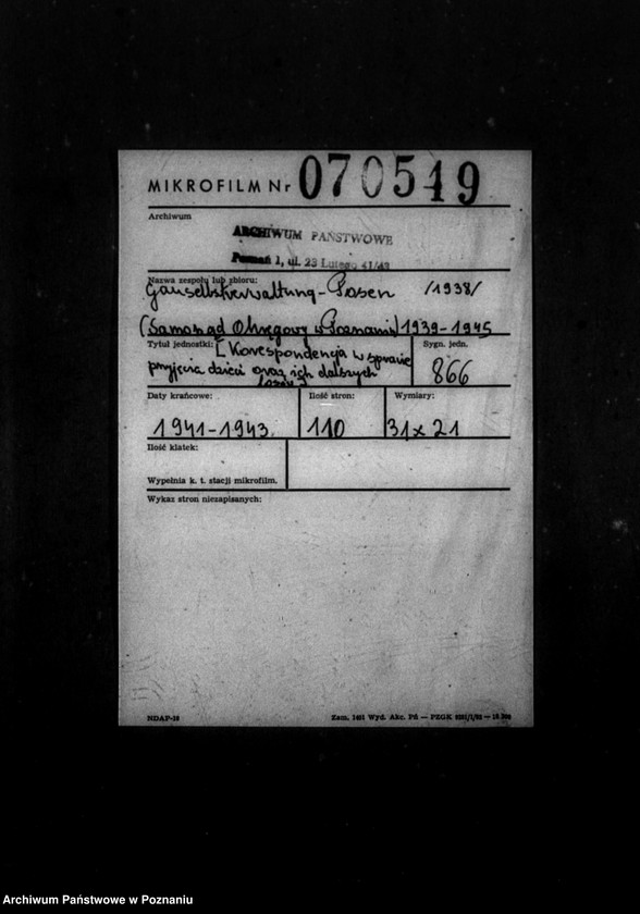 Obraz 2 z jednostki "Schriftwechsel mit Gaujugendamt betreffend ehemalige Heimkinder [Korespondencja w sprawie przyjęcia dzieci oraz ich dalszych losów]."