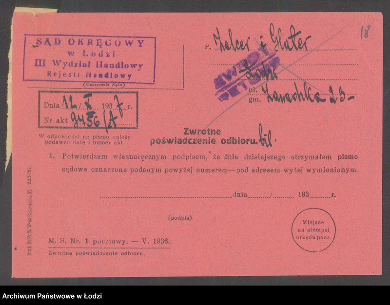 Obraz 20 z jednostki "Zelcer i Glater- handel futrami"