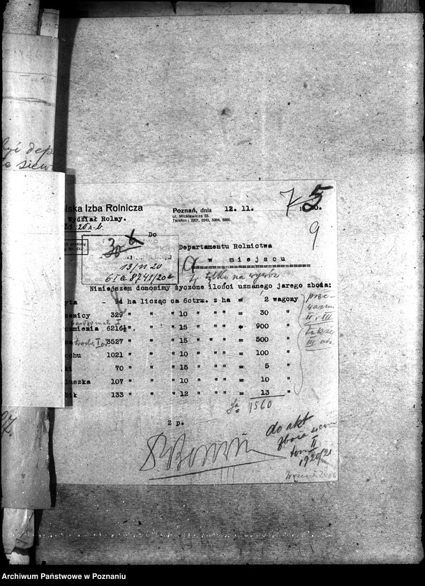 Obraz 13 z jednostki "Sprawy ogólno-administracyjne Zboże siewne"