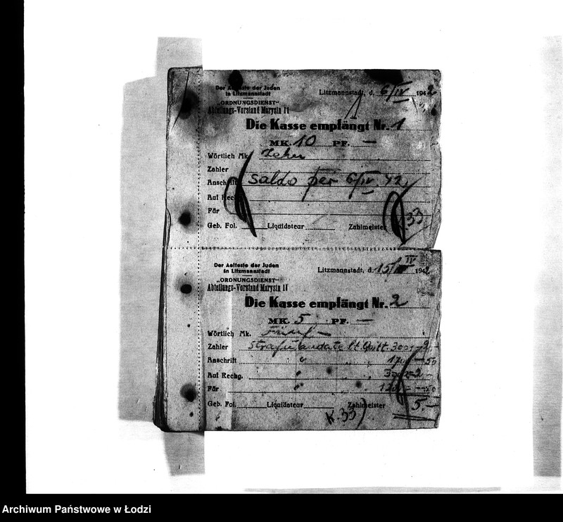 Obraz 3 z jednostki "[Pokwitowania otrzymanych pieniędzy, listy wypłat i inne]"