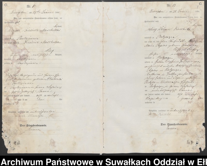 image.from.unit.number "Sterbe-Haupt-Register des Königlichen Preussischen Standes-Amtes Belzonzen Kreis Johannisburg"