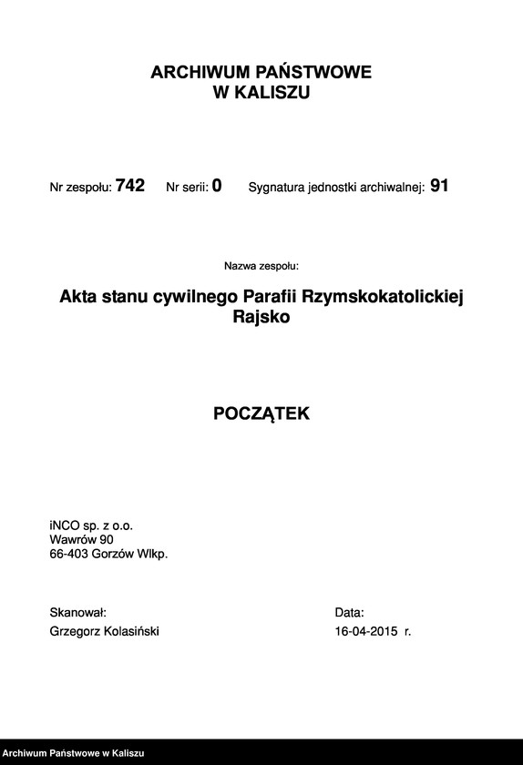 Obraz 3 z jednostki "Księga akt urodzeń, małżeństw, zgonów (duplikat)"