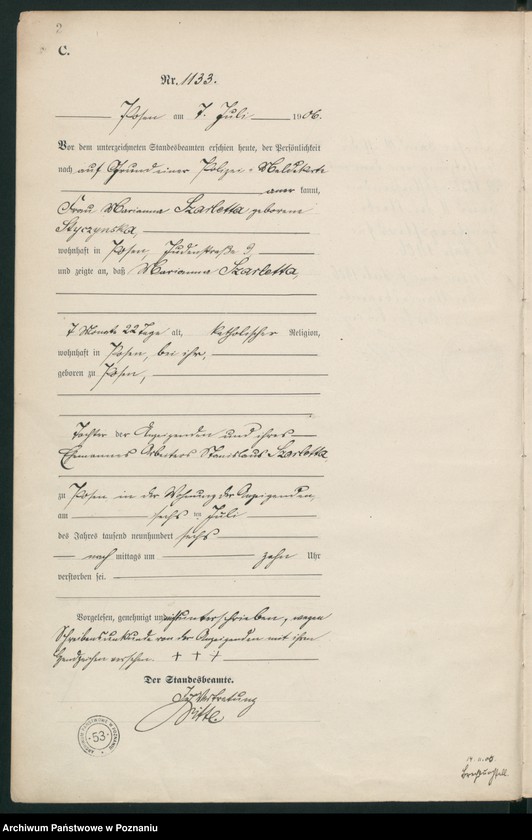 Obraz 4 z jednostki "Księga miejscowa zgonów tom III"