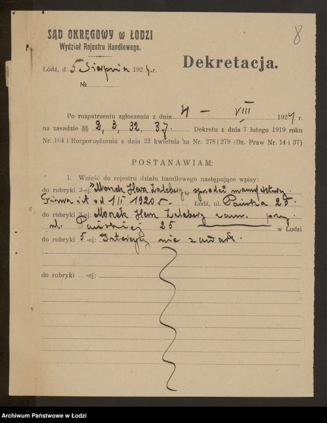 Obraz 10 z jednostki "Moszek Hersz Zaleberg- sprzedaż manufaktury i chustek"