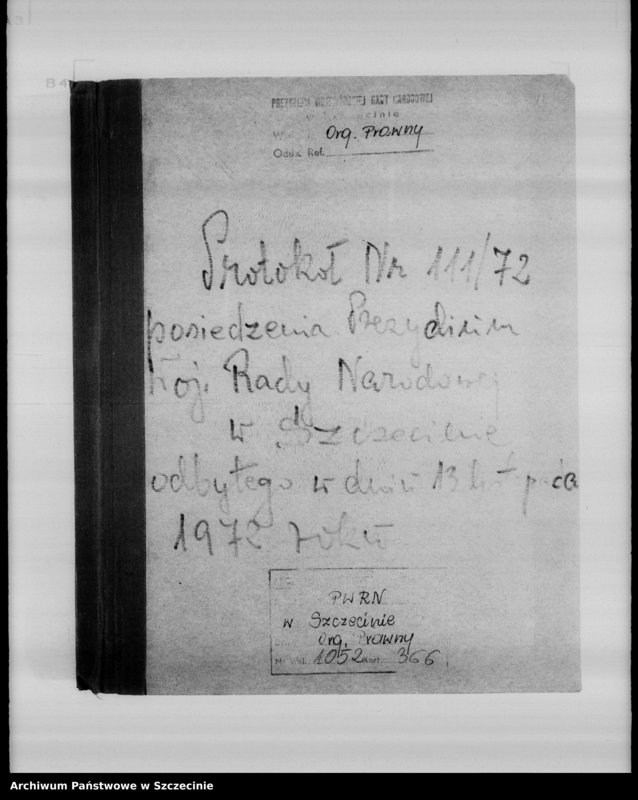 image.from.unit.number "Protokół posiedzenia Prezydium Wojewódzkiej Rady Narodowej  nr 111, miesiąc listopad"