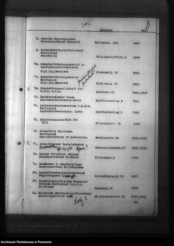 Obraz 7 z jednostki "Rozdzielnik korespondencji, okólników, zarządzeń itp."