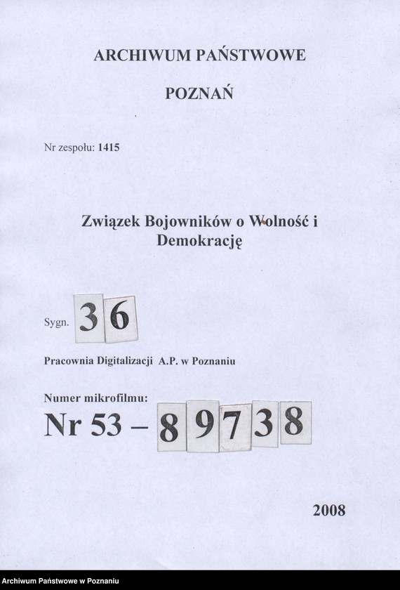 Obraz 3 z jednostki "Regulaminy dla Komisji Rewizyjnych: Głównej, Okręgowych, Powiatowych i Kół Związku Bojowników o Wolność i Demokrację."
