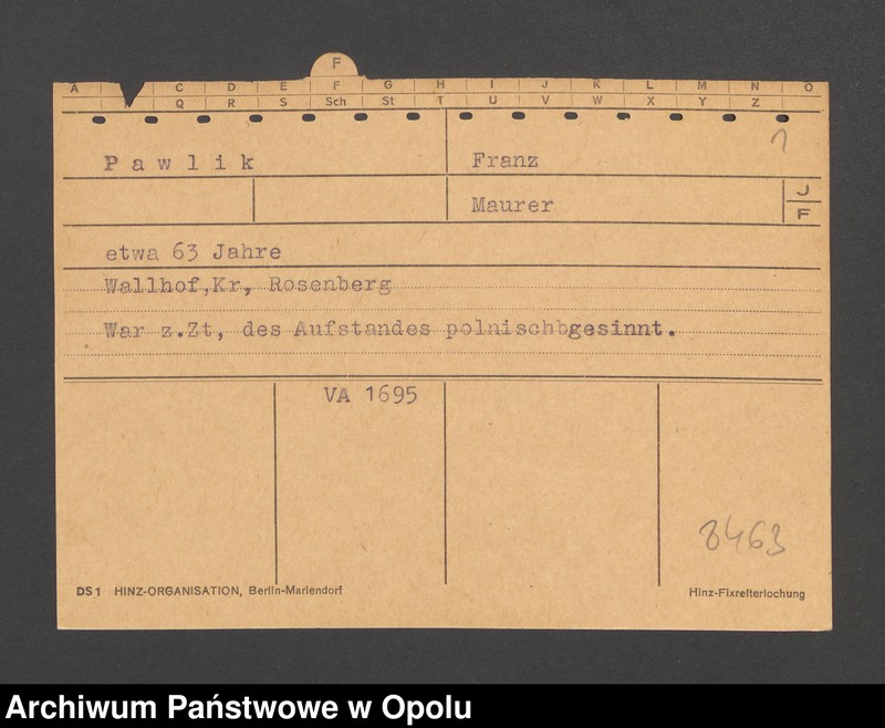 Obraz 3 z jednostki "[Pawlik Franz, zam. Wallhof]"