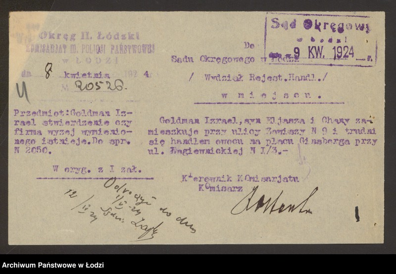 Obraz 6 z jednostki "Izrael Goldman- sprzedaż owoców i tow. kolonialnych"