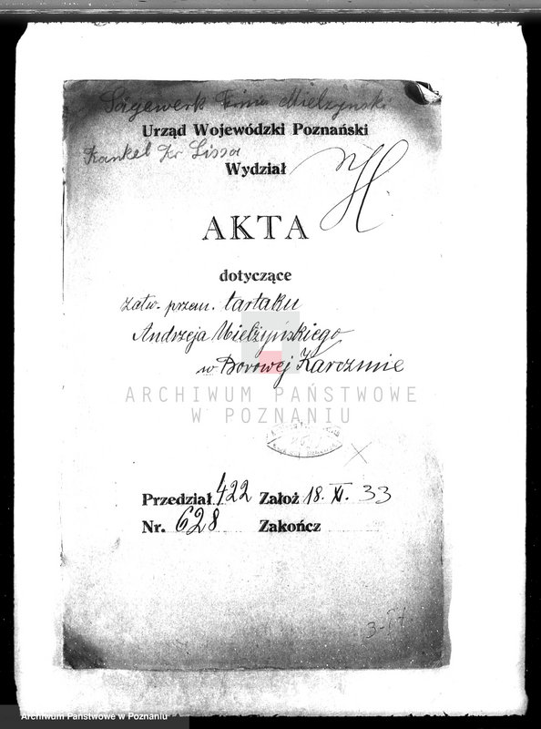 Obraz 4 z jednostki "Zatwierdzenie przemysłowego tartaku A. Mielżyńskiego w Borowej Karczmie, pow. leszczyński"