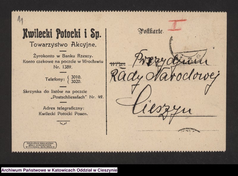 image.from.unit.number "[Korespondencja Rady Narodowej Księstwa Cieszyńskiego]"