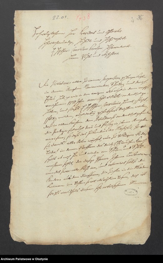 image.from.unit.number "Copia der geführten Kirchen Visitstions Recesse der Ämter Marienwerder [Kwidzyn] Schönberg [Szymbark] und Deutsch Eylau [Iława] de Anno 1738"