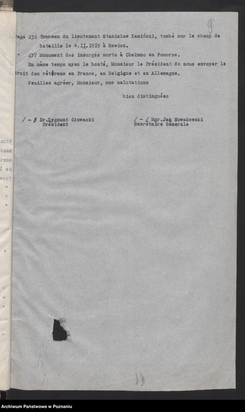 Obraz 13 z jednostki "Odpisy protokołów z posiedzeń Zarządu Głównego Związku Weteranów Powstań Narodowych i Związku Powstańców Wielkopolskich."