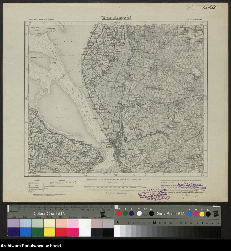Obraz 1 z jednostki "Karte des Deutschen Reiches 143 Bremerhaven"