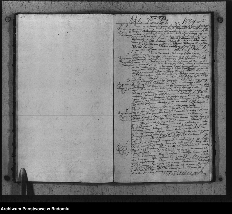 image.from.unit.number "Duplikat urodzonych, zaślubionych i zmarłych aktów połączonych religijno cywilnych gminy i parafii Kazanów na rok 1839"