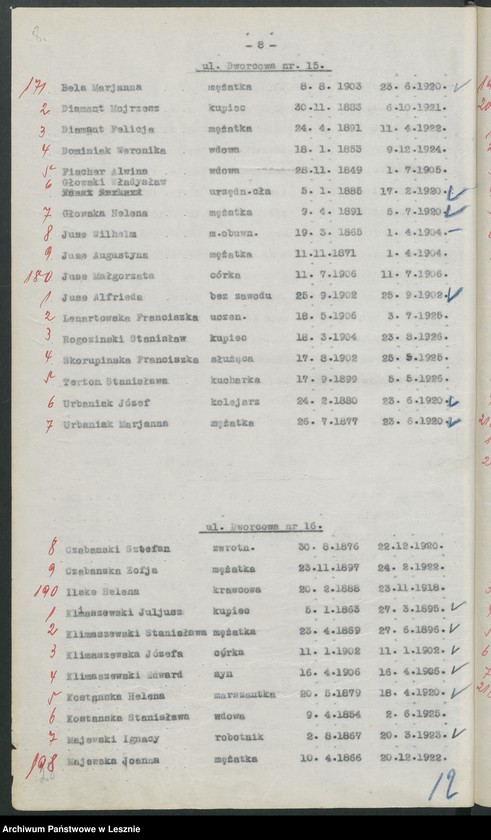 Obraz 11 z jednostki "[Obwód VI - głosuje w Katolickiej Powszechnej Szkole Żeńskiej /listy wyborców/]"