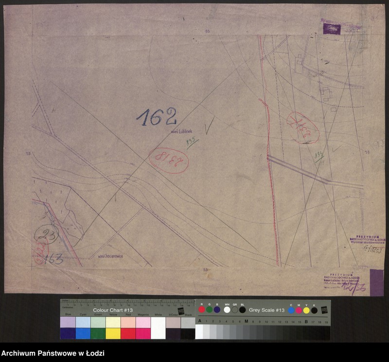 Obraz 1 z jednostki "Plan m. Łodzi 1:2000 z oznaczeniem podziału miasta na obwody i rejony spisowe. Sekcja SW75"