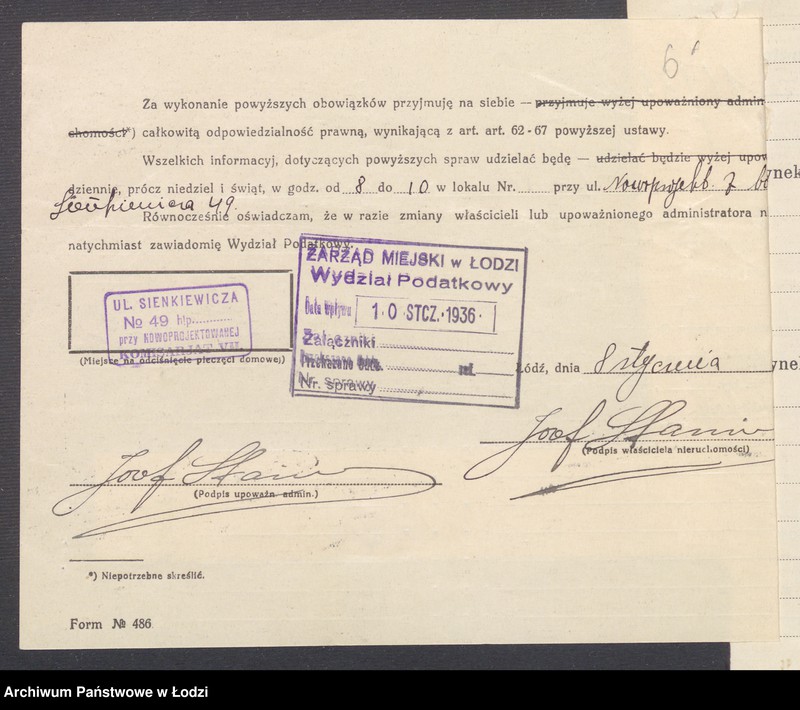 image.from.unit.number "Księga inwentarzowa nieruchomości m. Łodzi ul. Świętokrzyska"