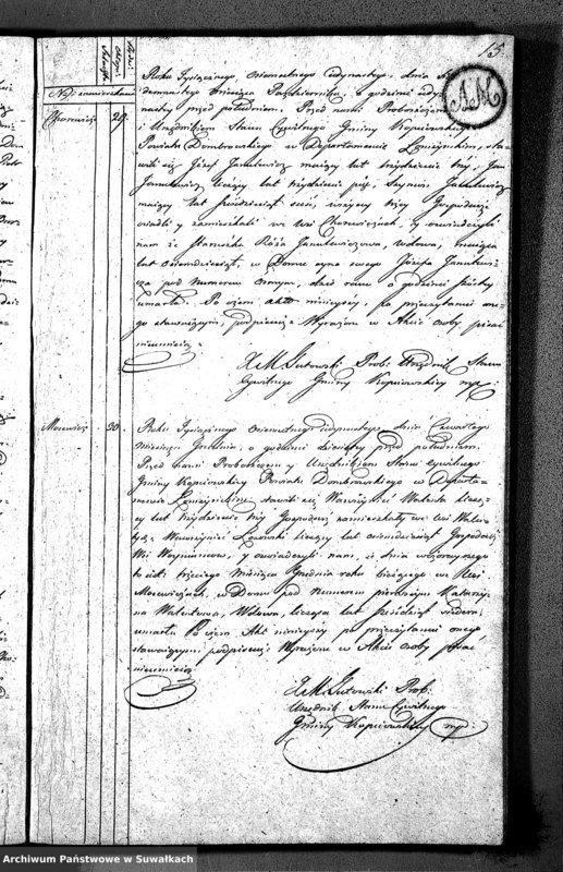 image.from.unit.number "Akta Zeszłych Gminy Kopciowskiey od 1-go Maia 1811 R."